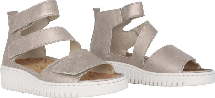 Waldläufer Zilveren Damesandaal met Brede Pasvorm