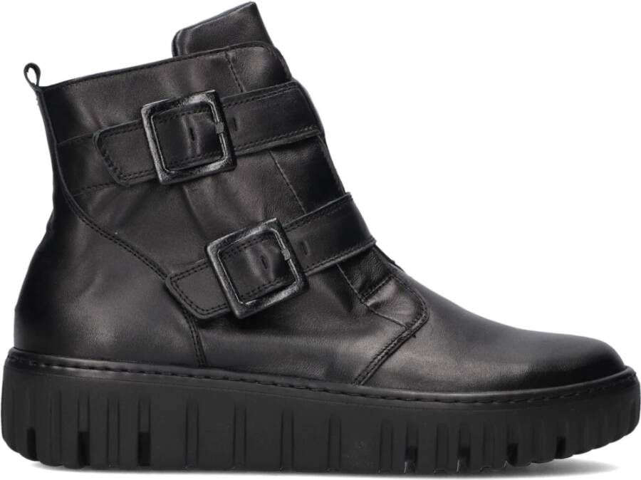 Waldläufer Zwarte Leren Bikerlaarzen Black Dames