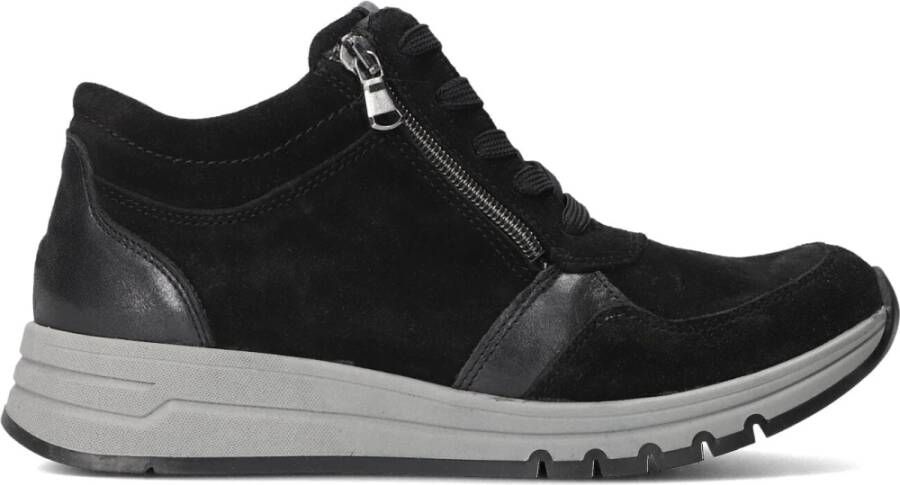 Waldläufer Zwarte Suède Hoge Top Dames Sneakers