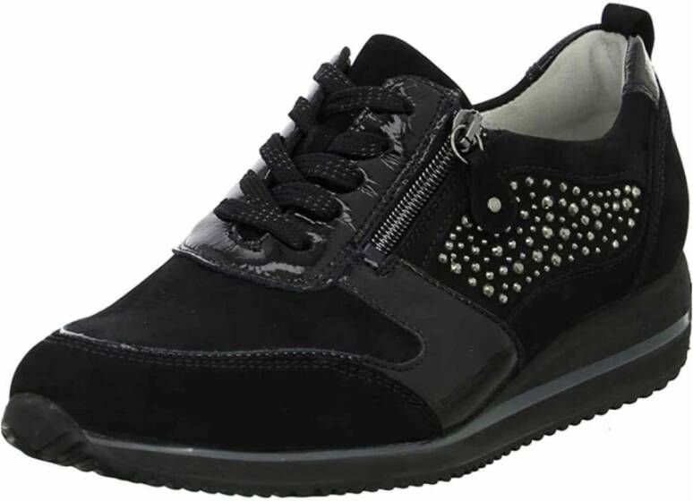 Waldläufer Zwarte Veterschoenen Black Dames