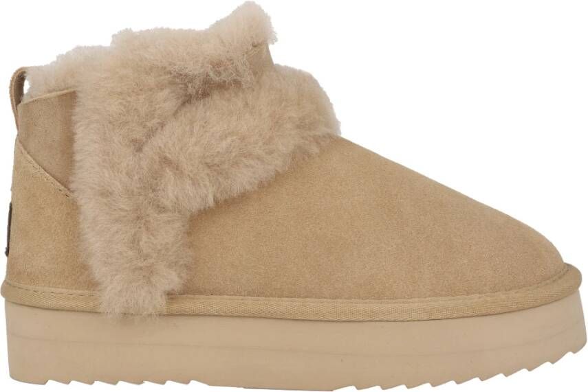 Warmbat Gevoerde beige laars Damesstijl