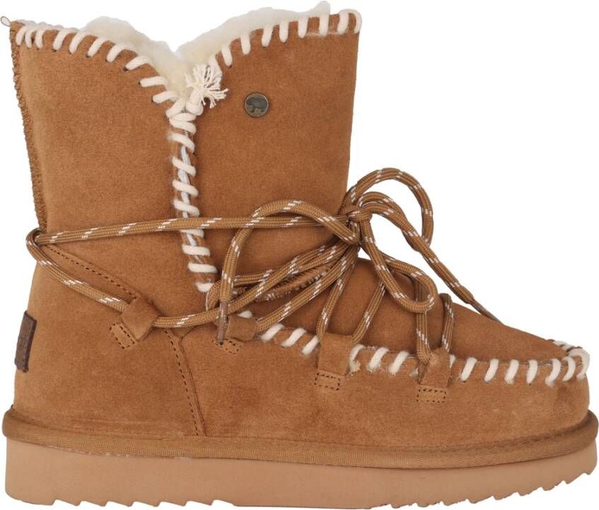 Warmbat Australia Waturra gevoerde suède enkelboots cognac - Foto 8
