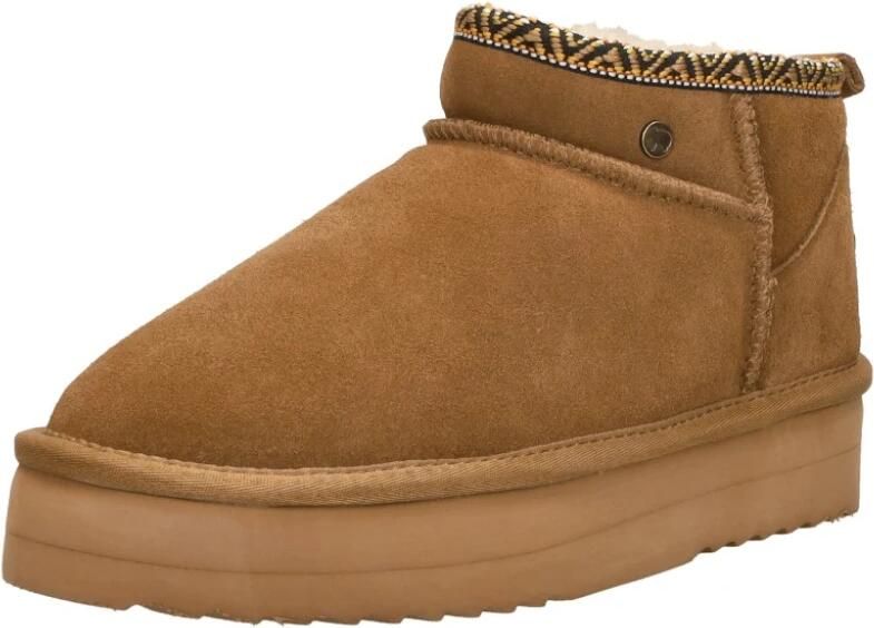 Warmbat Durack Plateau Tape Enkellaarsjes Plat Cognac - Foto 3