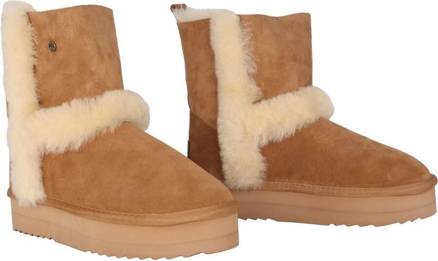 Warmbat Australia Kangaroo Plateau gevoerde suède enkelboots cognac