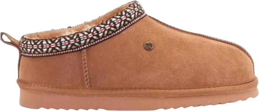 Warmbat Kynuna Suede Tape Dames Sloffen Cognac