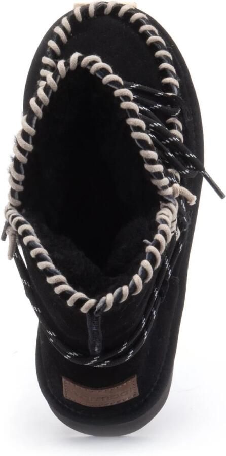 Warmbat Australia Waturra gevoerde suède enkelboots zwart