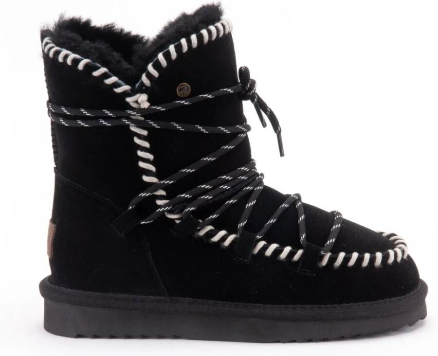 Warmbat Australia Waturra gevoerde suède enkelboots zwart