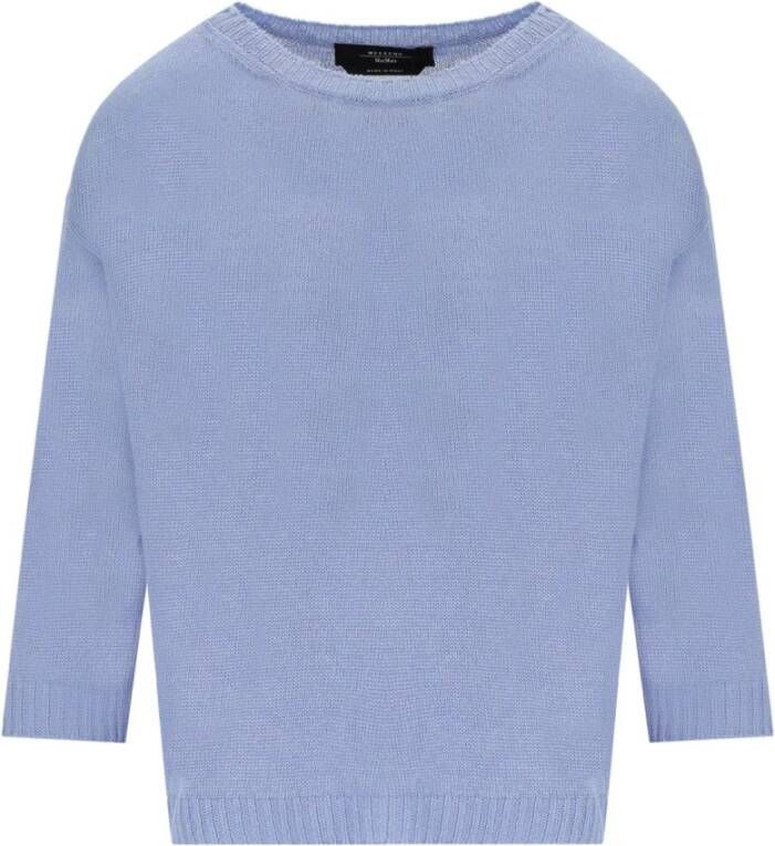 Weekend Max Mara Blauwe Linnen Boot Neck Pullover