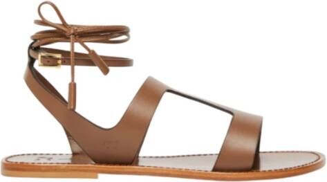 Weekend Max Mara Bruine leren Positano stijl sandalen