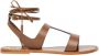 Weekend Max Mara Bruine leren Positano stijl sandalen - Thumbnail 1