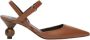 Weekend Max Mara Houten Hak Leren Pumps - Thumbnail 1