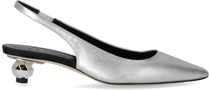 Weekend Max Mara Zilveren Nappa Leren Slingback Pumps