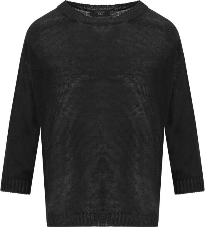 Weekend Max Mara Zwarte Linnen Boot Neck Pullover