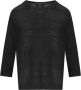 Weekend Max Mara Zwarte Linnen Boot Neck Pullover - Thumbnail 1