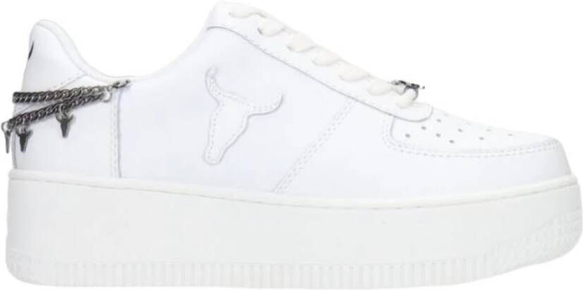Windsor Smith Lage veterschoenen met ketting White Dames