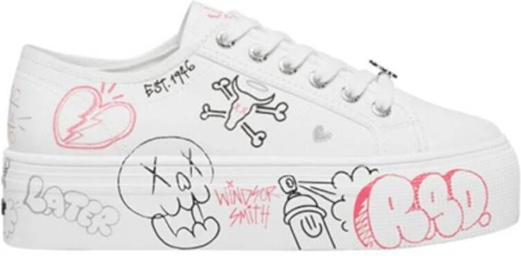 Windsor Smith Multicolor Graffiti Stoffen Dames Sneakers White Dames