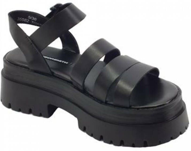 Windsor Smith Zwarte Leren Platte Sandalen