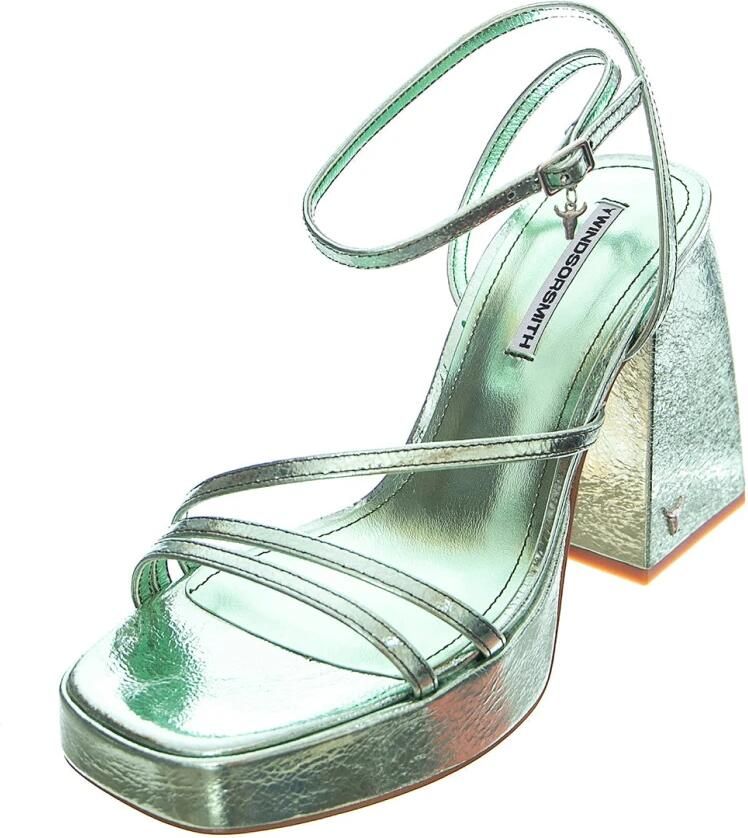 Windsor Smith Sandaal 'CHARMS MINT CRINKLE FOIL MINT' groen