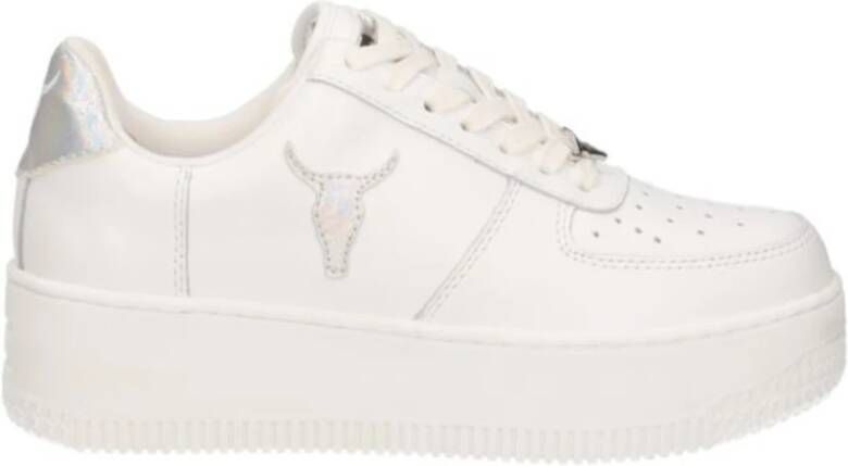 Windsor Smith Witte Lage Top Glitter Sneakers