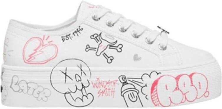 Windsor Smith Multicolor Graffiti Stoffen Dames Sneakers White Dames