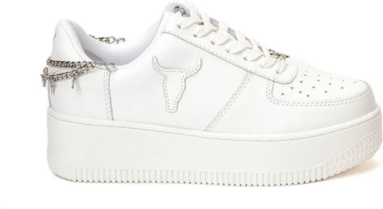 Windsor Smith Lage veterschoenen met ketting White Dames