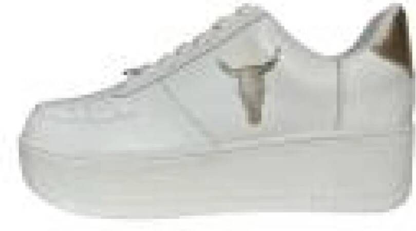 Windsor Smith Witte+Gouden Reptiel Sneakers White Dames