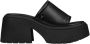 Windsor Smith Zwarte leren sandaal met metalen logo - Thumbnail 1