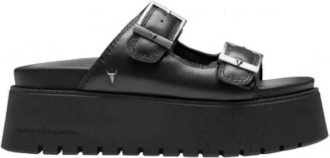 Windsor Smith Zwarte Platte Sandalen Twilight Stijl