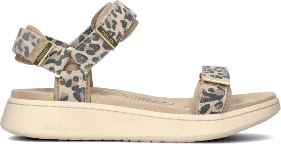 Woden Luipaard Suède Sandalen Multicolor Dames - Foto 6