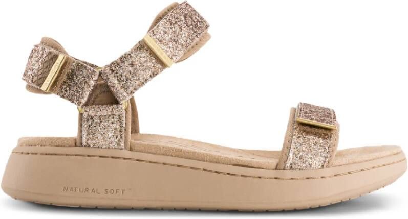 Woden Comfortabele textielband sandalen
