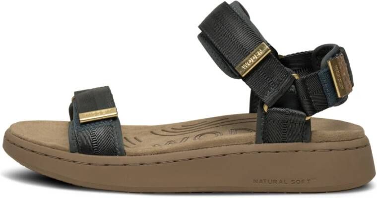 Woden Flat Sandals Black Dames