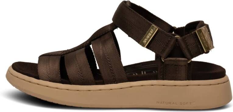 Woden Gerecyclede Line Fisherman Sandalen Brown Dames