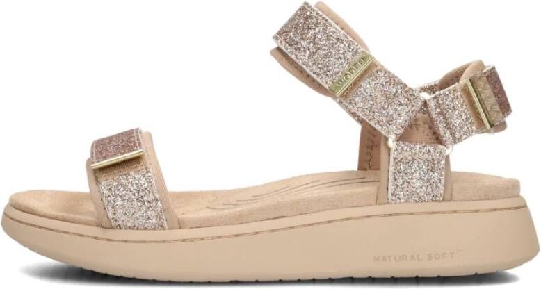 Woden Sandaal -Line Glitter Coffee Cream - Foto 5