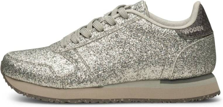 Woden Icon Glitter Sneaker Gray Dames