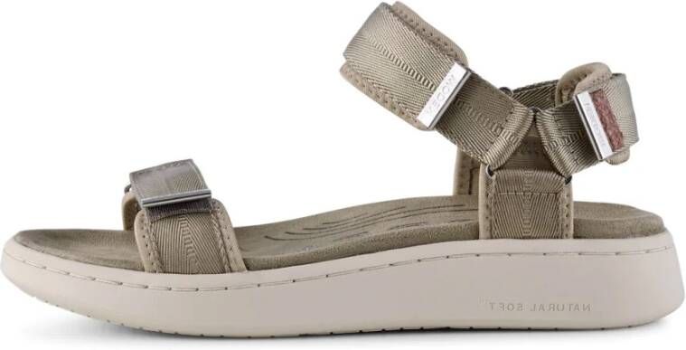 Woden Comfortabele Textielsandaal met Leren Details Gray Dames - Foto 18