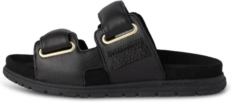 Woden Lisa Leather Sandalen Black Dames