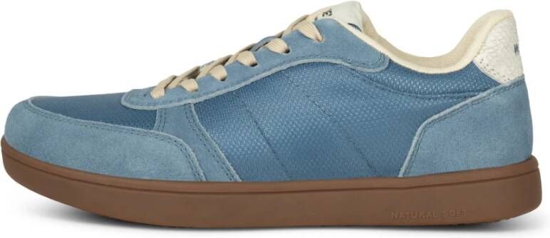 Woden Mesh Sneaker met Materialen Blue Dames
