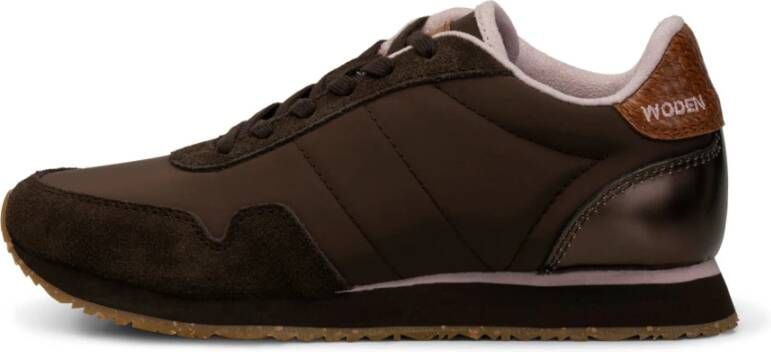 Woden De Nora III Sneakers Modern Ontwerp Gerecyclede Materialen Brown Dames