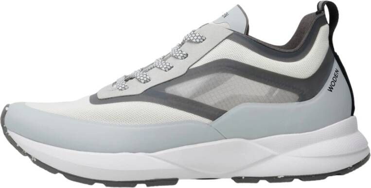 Woden Transparante Sportieve Sneaker met Gerecycled Textiel en Leren Details Gray Heren - Foto 4