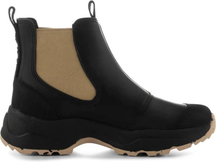 Woden Waterdichte Chelsea Boots met Visleren Details Black Dames