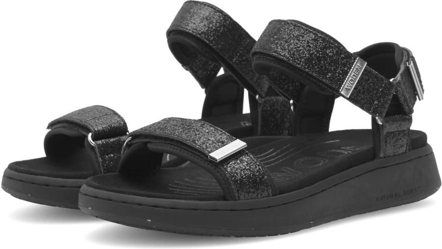 Woden Glitter Line Sandaal Zwart Modern Comfort - Foto 2
