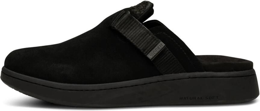 Woden Klassieke Zwarte Suède Sandalen