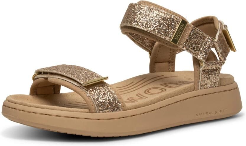 Woden Sandaal -Line Glitter Coffee Cream - Foto 6