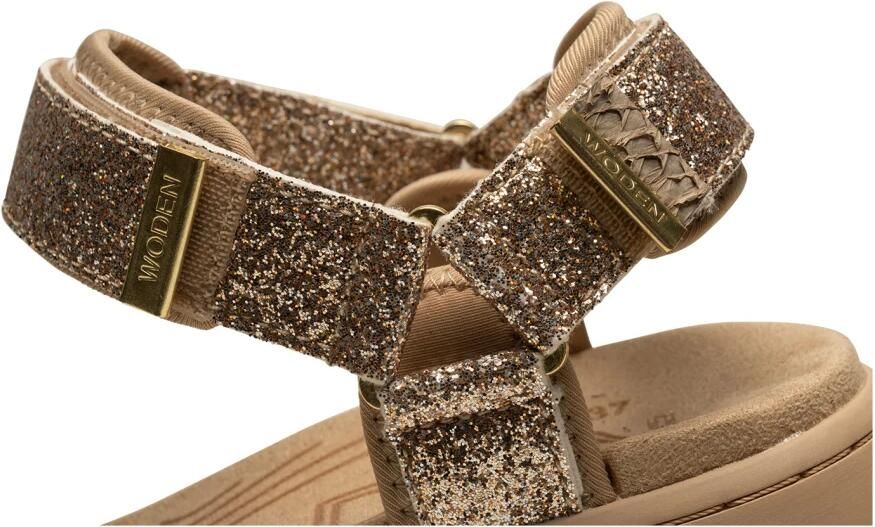 Woden Sandaal -Line Glitter Coffee Cream - Foto 4