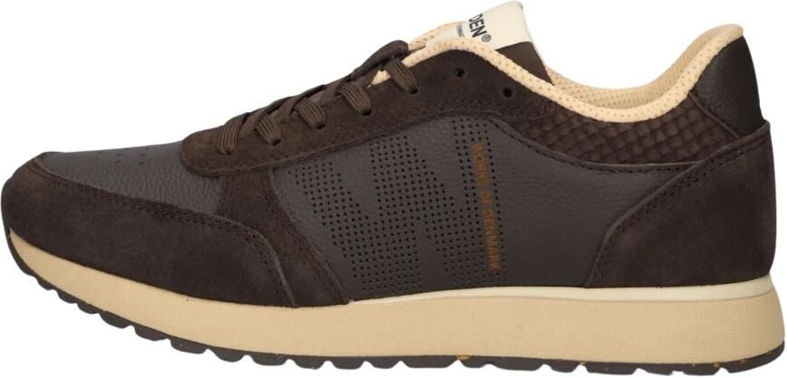 Woden Ronja Mix Sneakers Dames Leren Sneaker Bruin - Foto 7