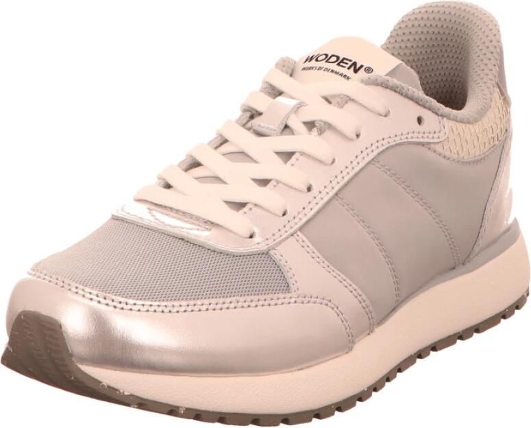 Woden Ronja Metallic Sneakers zilver Leer Dames - Foto 5