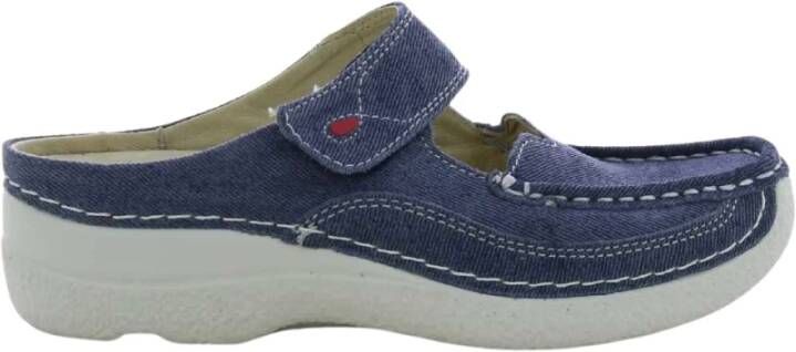 Wolky Blauw Roll Slipper Blue Dames