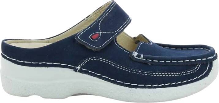 Wolky Blauwe Slipper Roll Schoenen