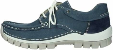 Wolky Blauwe Veterschoenen