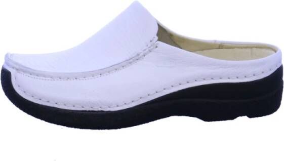 Wolky Leren Dames Slippers Comfortabele Platte Zool White Dames
